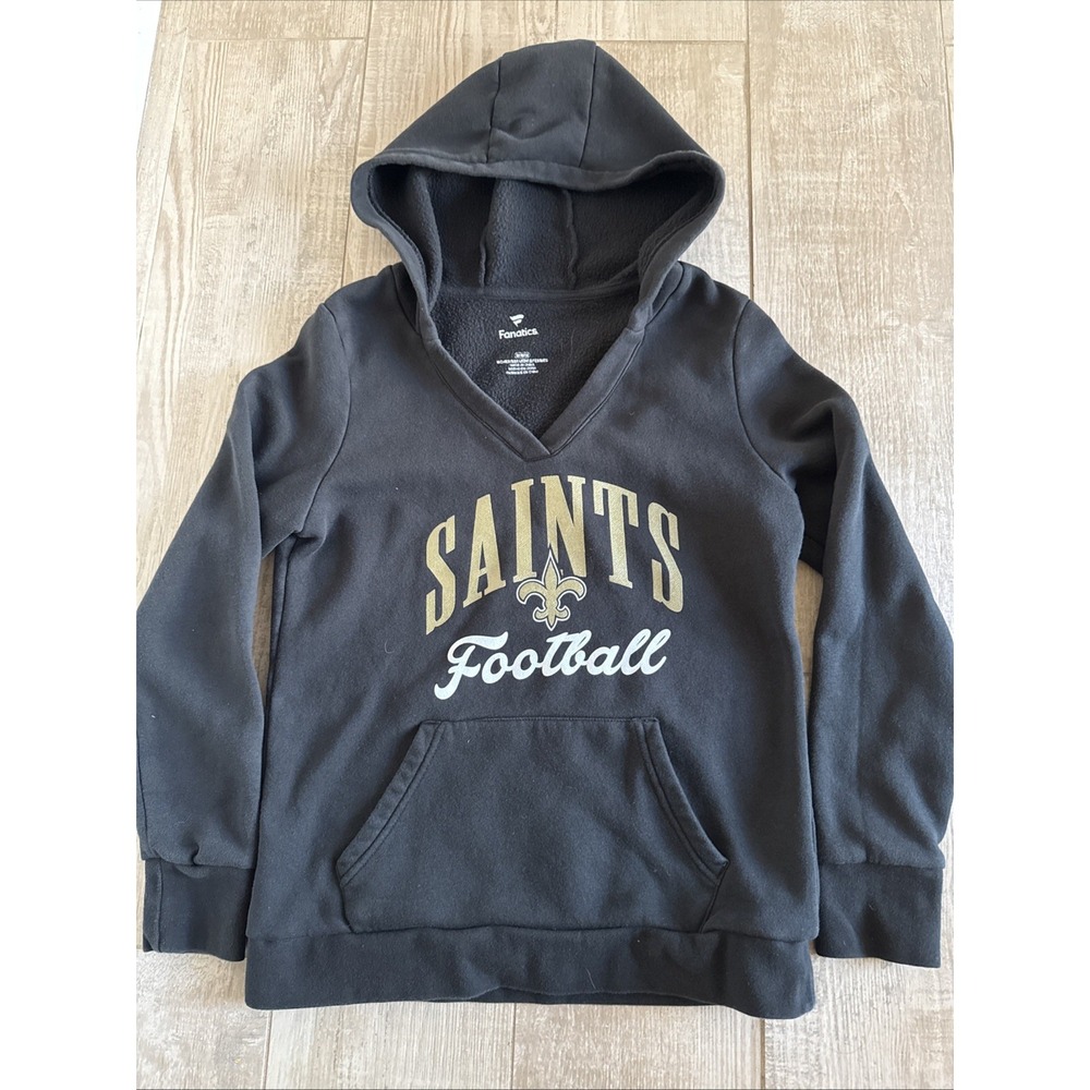 New Orleans Saints Football NFL V-Neck Pullover Hoodie‎ Women's Size-M